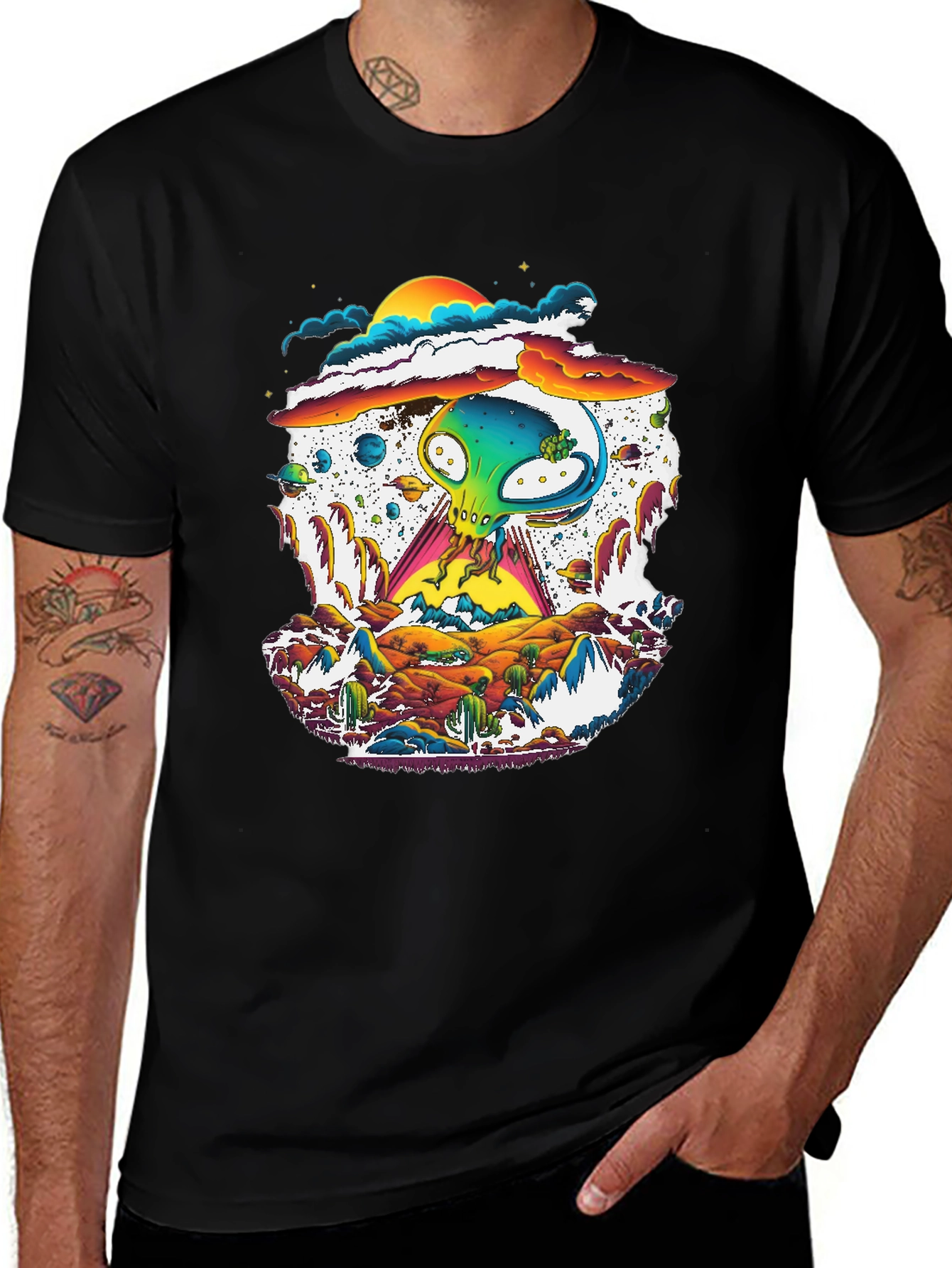 Alien Desert T-Shirt - UFO Graphic Tee