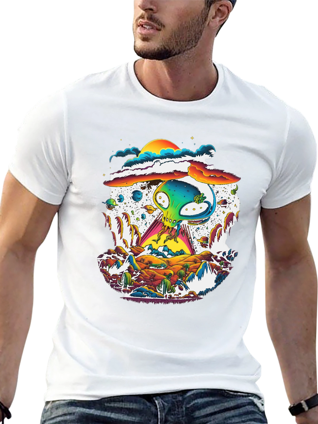 Alien Desert T-Shirt - UFO Graphic Tee