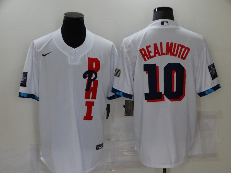 Men's Philadelphia Phillies J.T. Realmuto #10 White All Star Player Jerseys