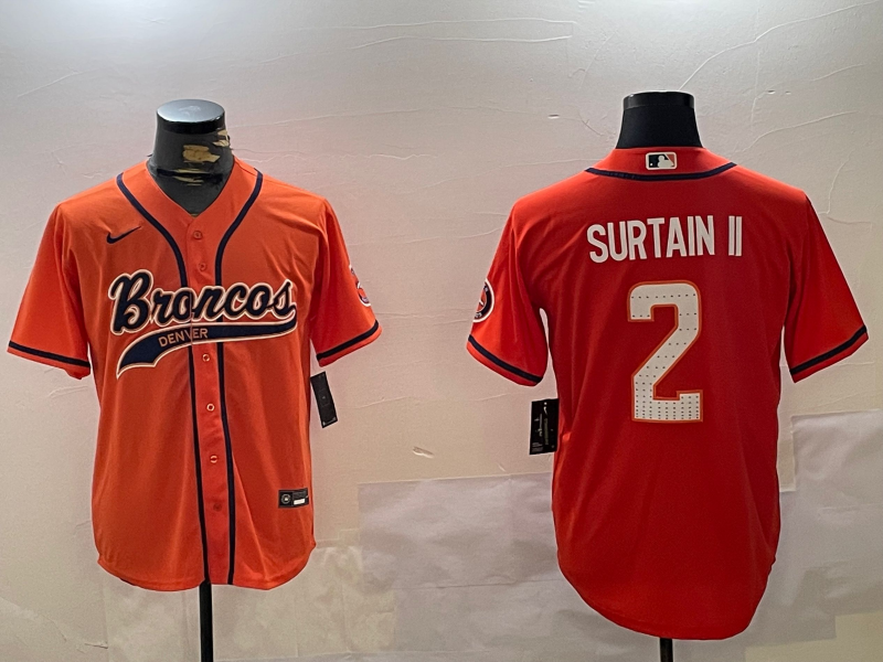 Men's Denver Broncos Patrick Surtain II #2 Orange Player Jerseys