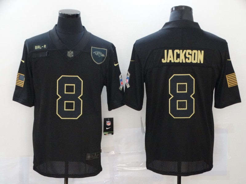 Men's Baltimore Ravens #8 Lamar Jackson Black Game Player Jerseys