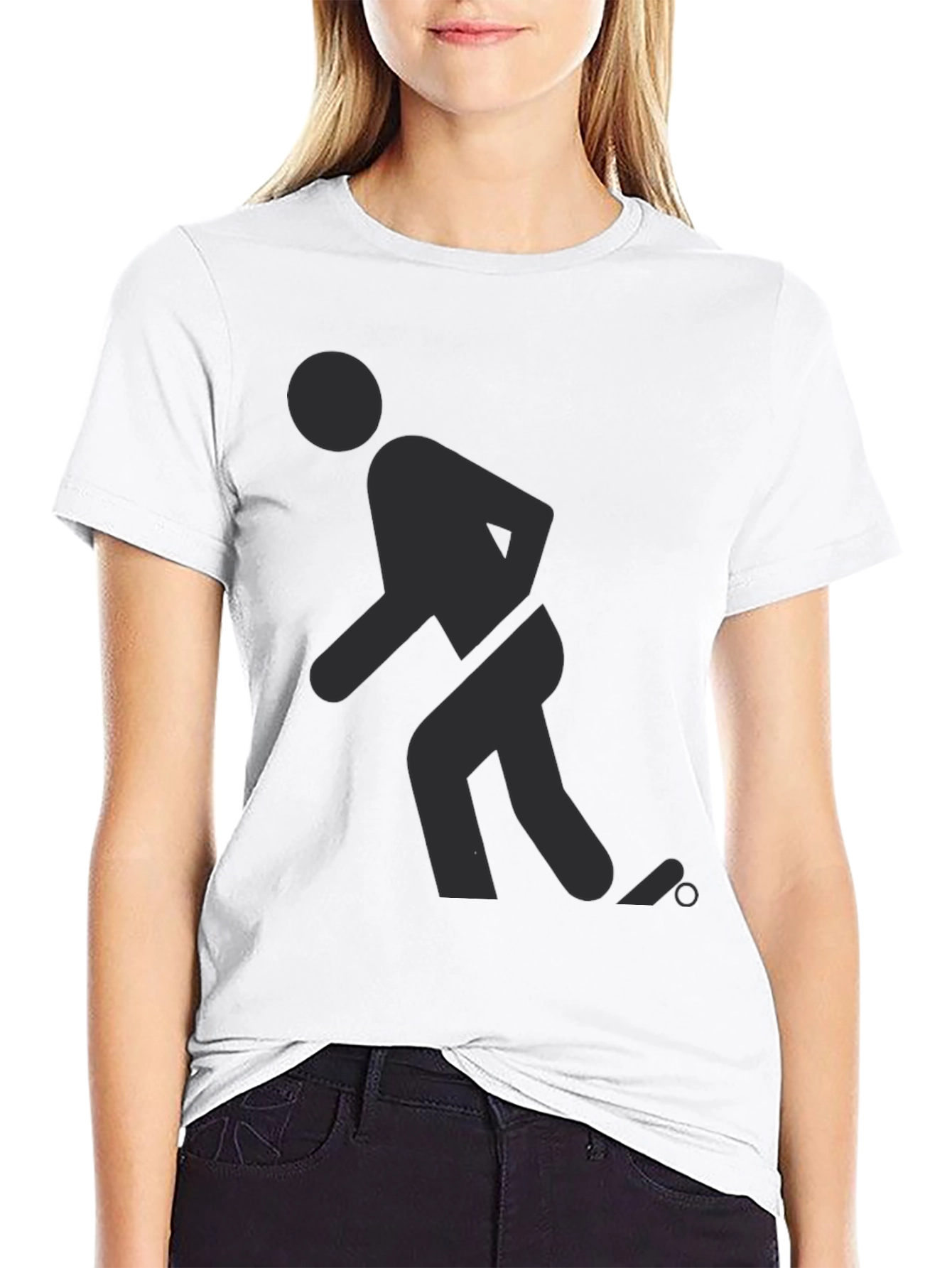 Funny T-Shirt Black Humor Bowler Stick Figure Design