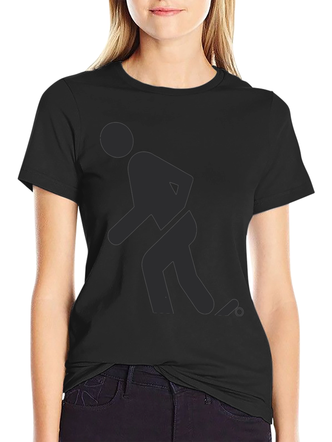 Funny T-Shirt Black Humor Bowler Stick Figure Design