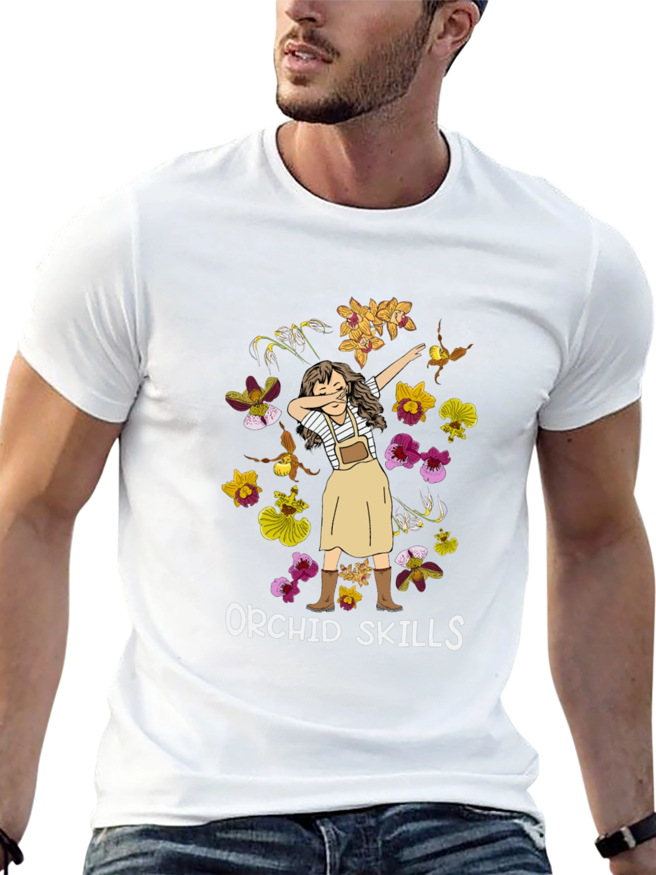 Orchid Skills T-Shirt - Botanical Dab Design