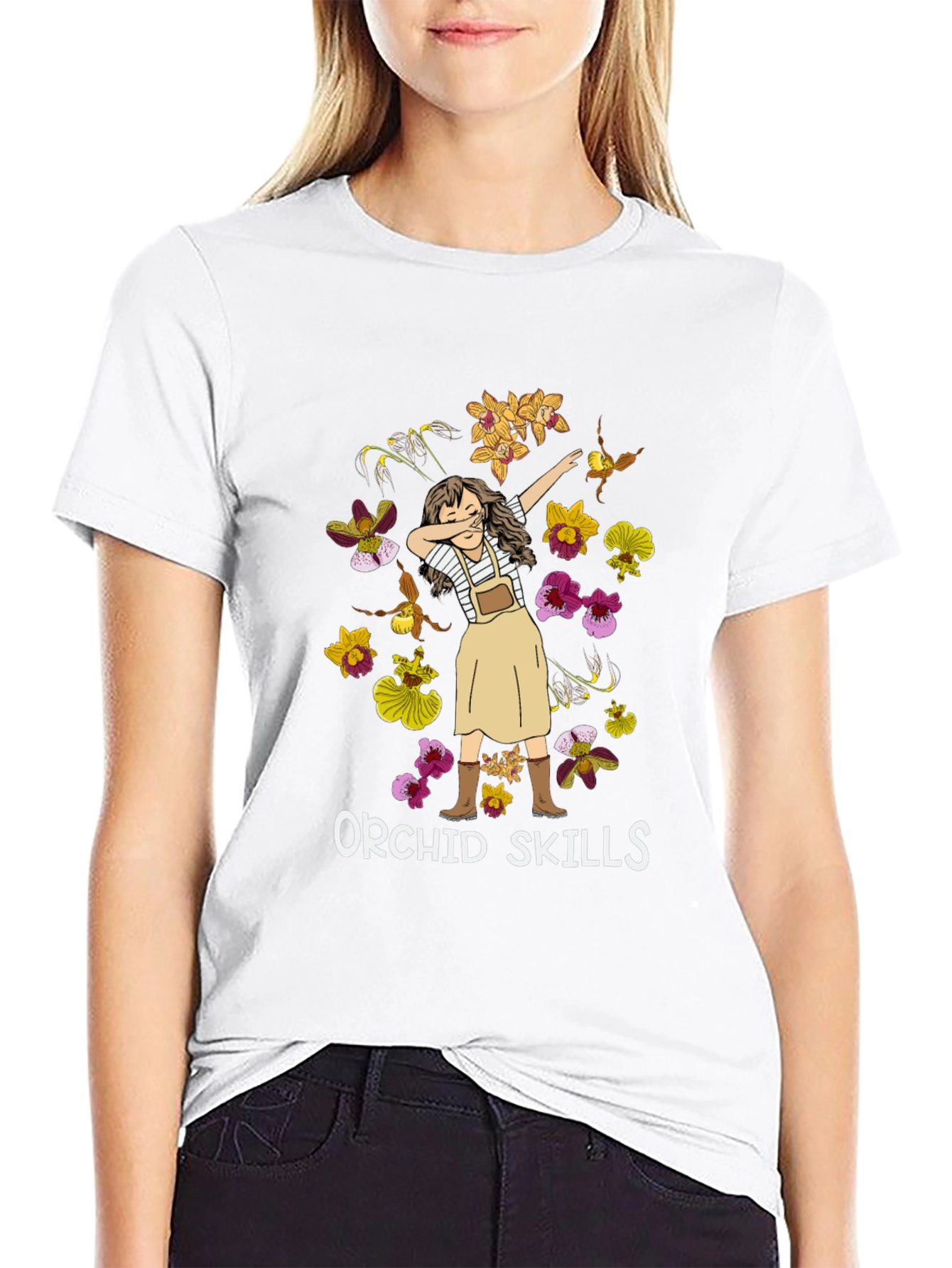 Orchid Skills T-Shirt - Botanical Dab Design