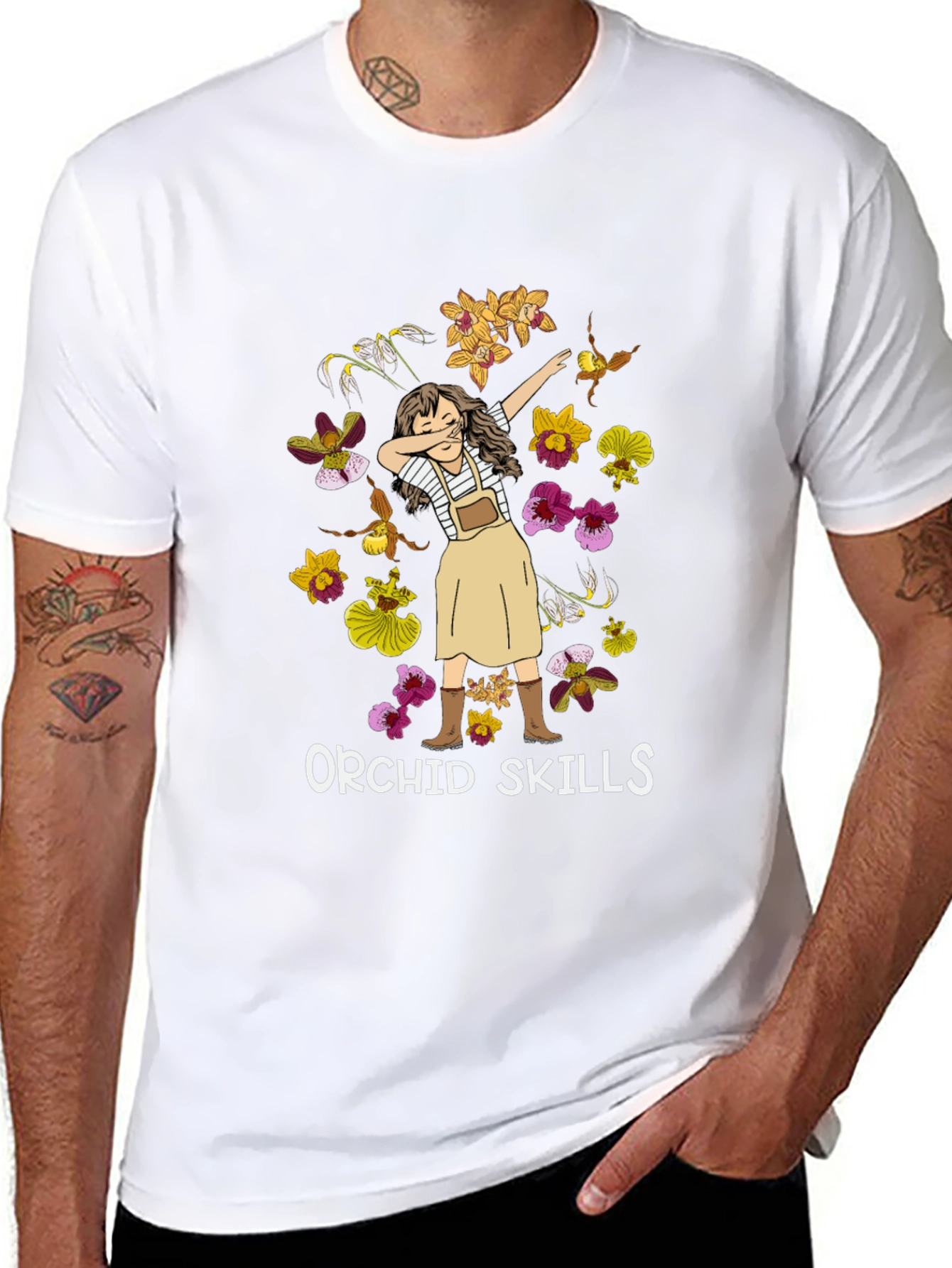 Orchid Skills T-Shirt - Botanical Dab Design