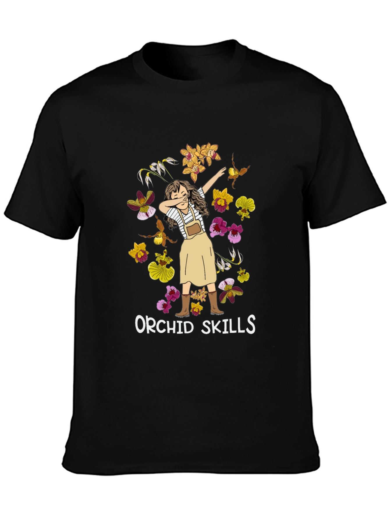 Orchid Skills T-Shirt - Botanical Dab Design