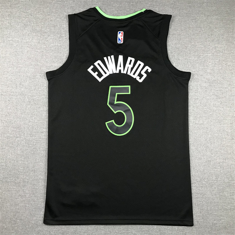 Men's Minnesota Timberwolves Anthony Edwards #5 Black 2022/23 Swingman Jerseys - Statement Edition