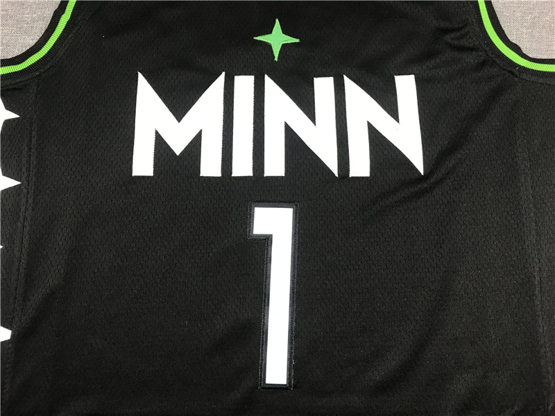 Men's Minnesota Timberwolves Anthony Edwards Black Swingman Jerseys City Edition