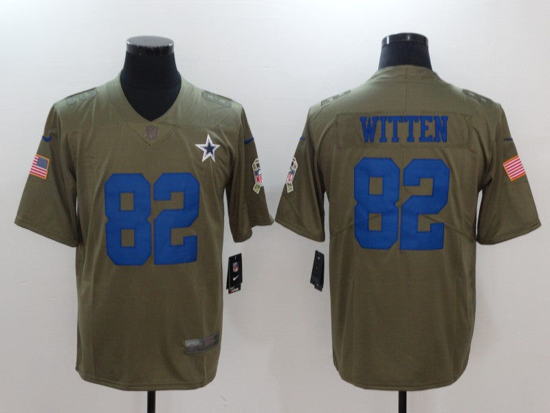 Men's Dallas Cowboys Jason Witten #82 Brown Game Jerseys