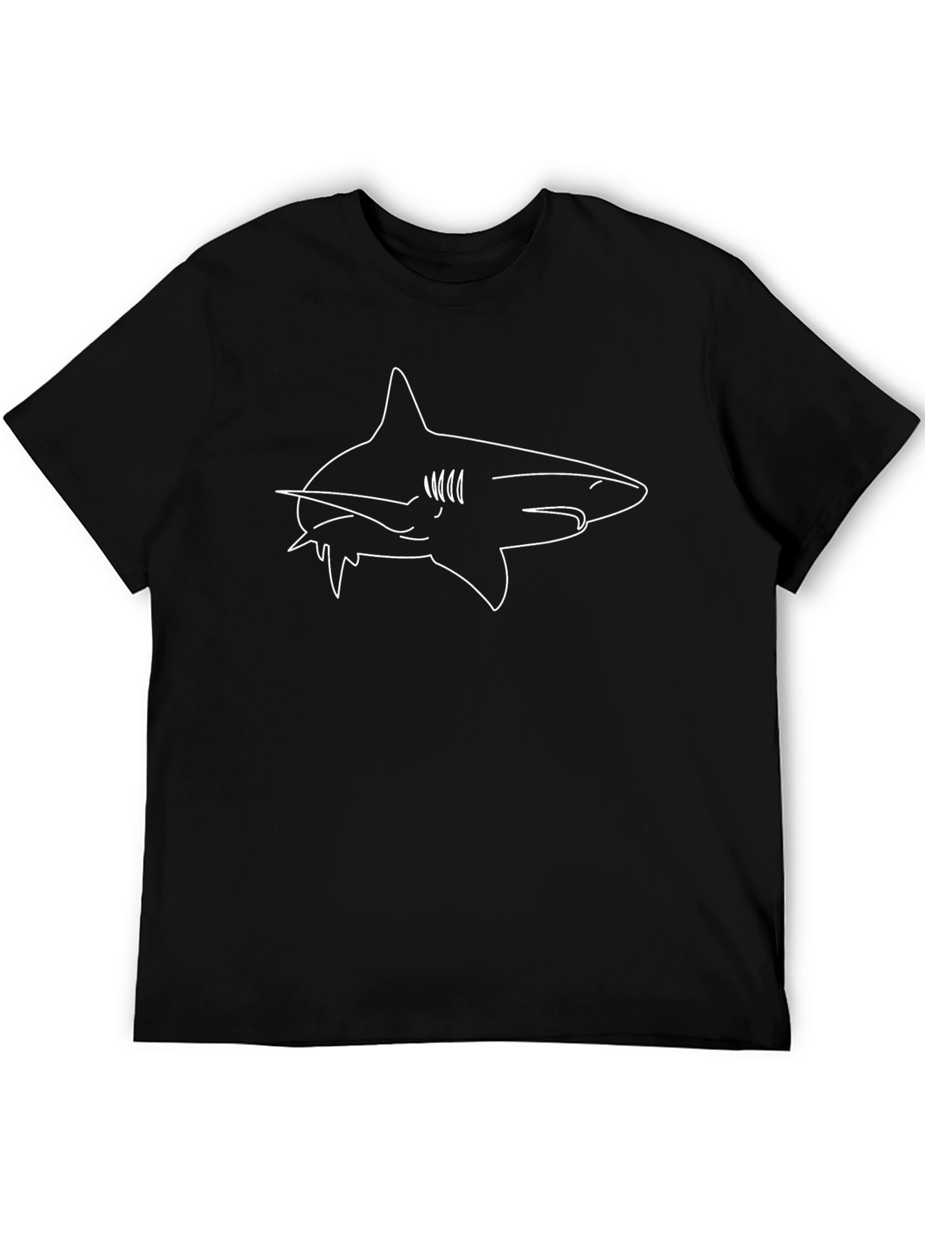 Cool Shark Outline Graphic T-Shirt