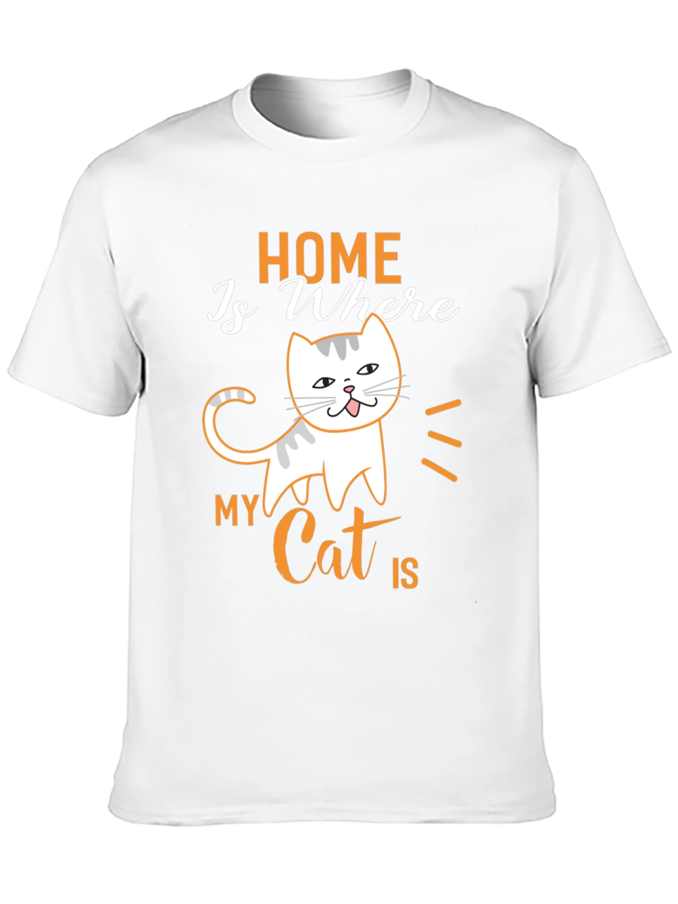 Home is Where My Cat is Black T-Shirt