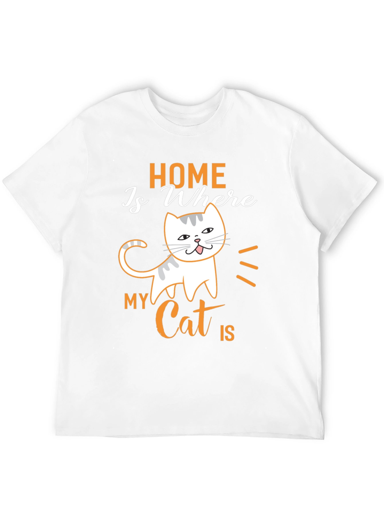 Home is Where My Cat is Black T-Shirt