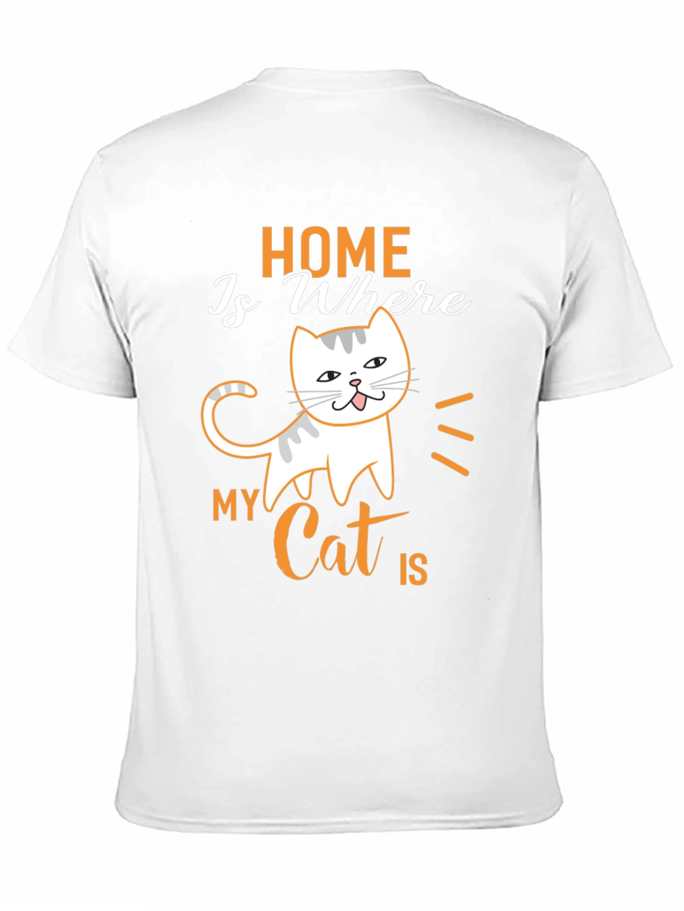 Home is Where My Cat is Black T-Shirt
