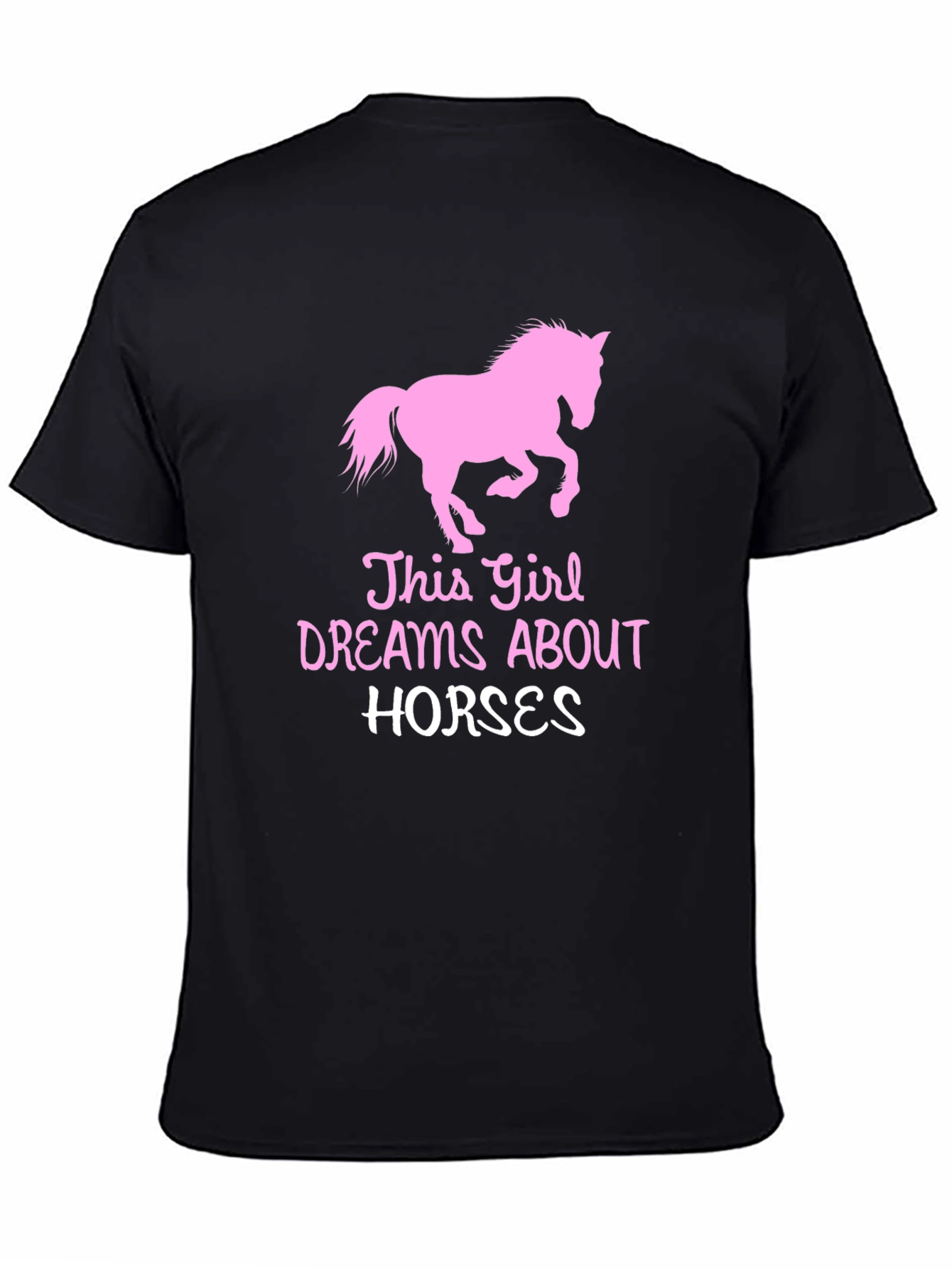 Girl Dreams of Horses Black T-Shirt