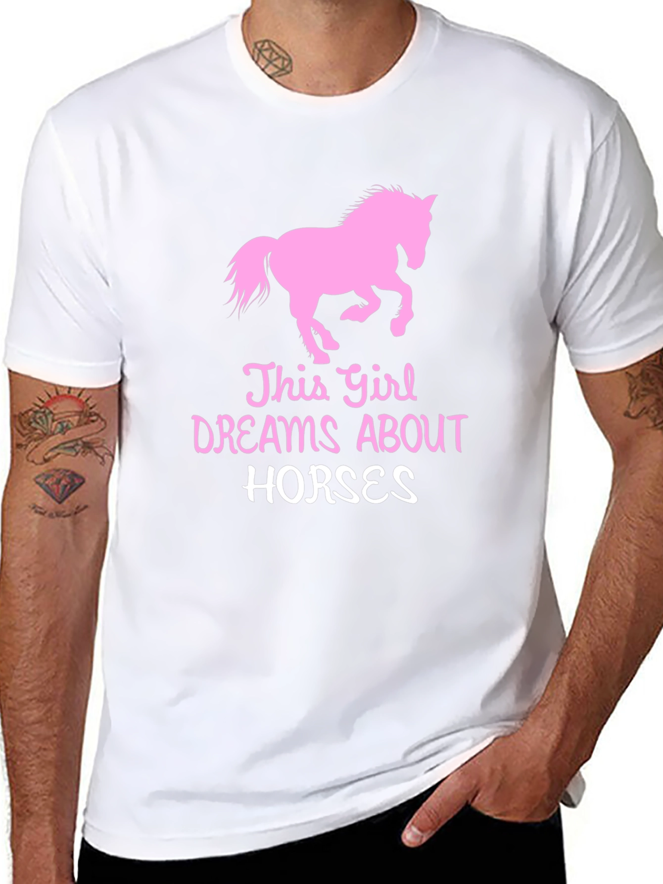 Girl Dreams of Horses Black T-Shirt
