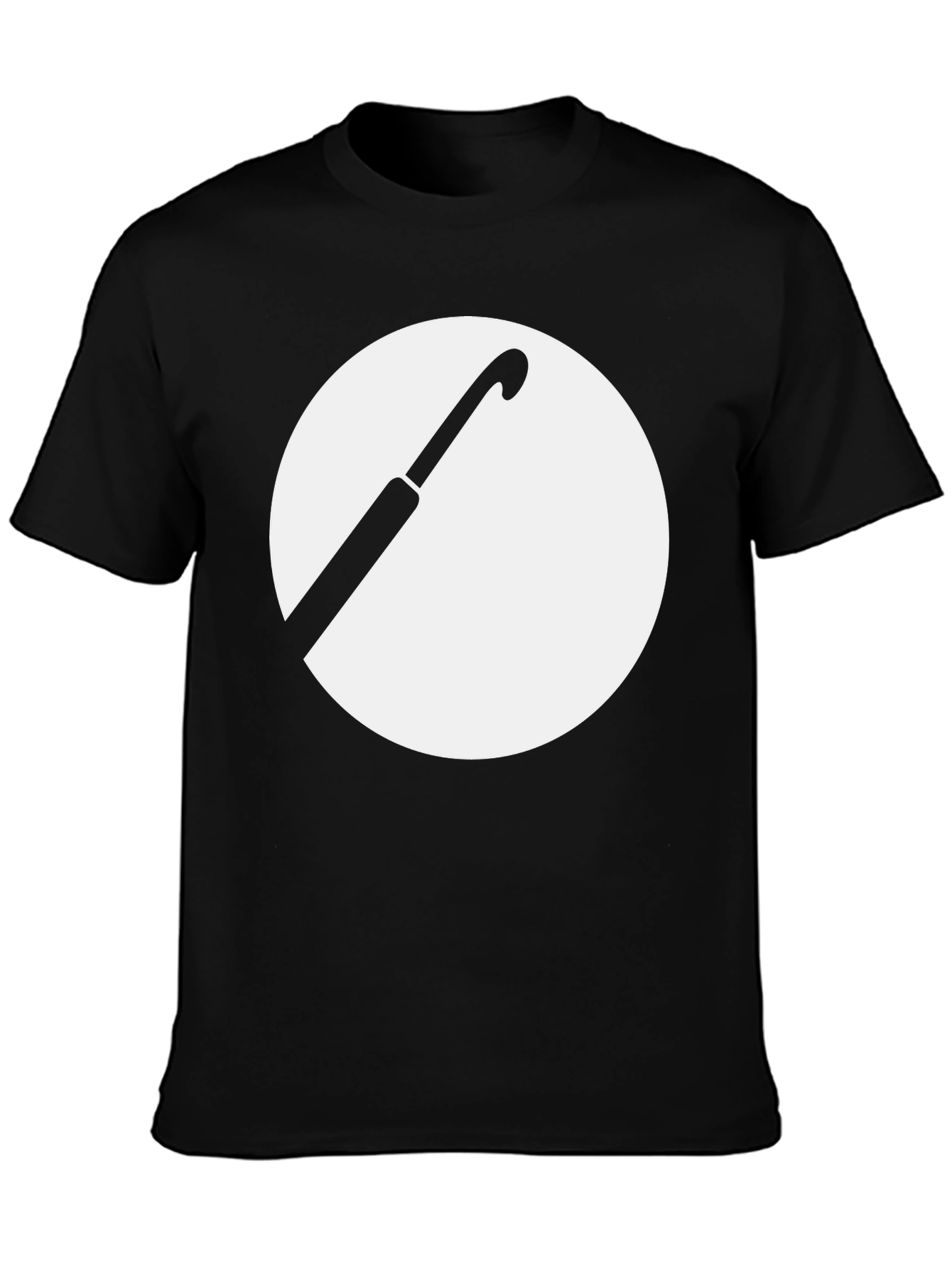 Black T-Shirt with Hook and Circle Graphic