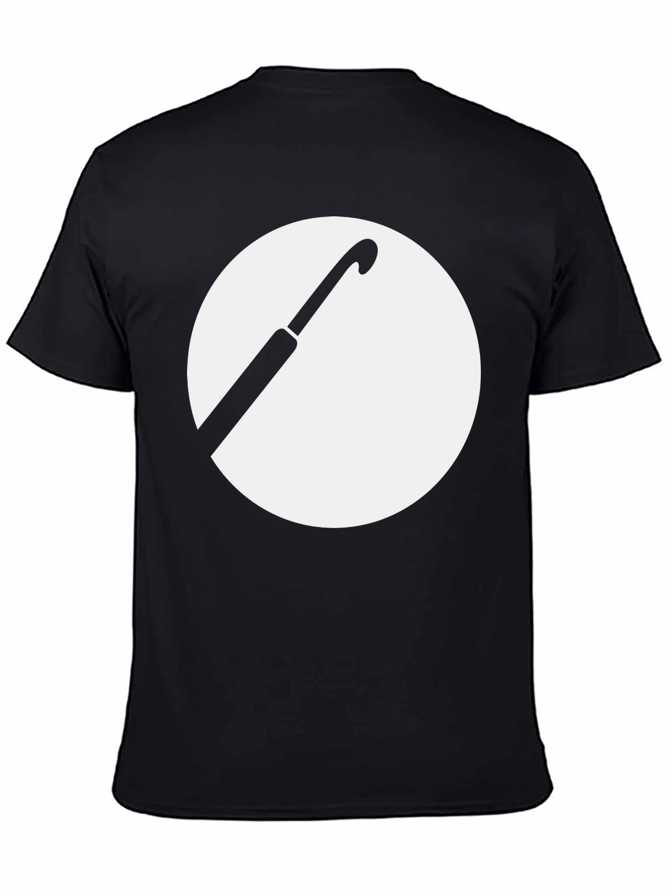 Black T-Shirt with Hook and Circle Graphic