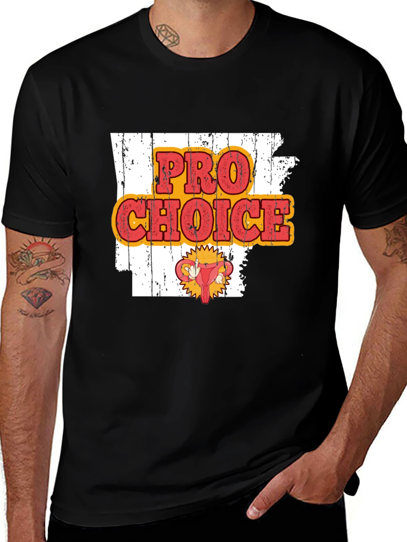 Pro-Choice Graphic Print Crew Neck Tee