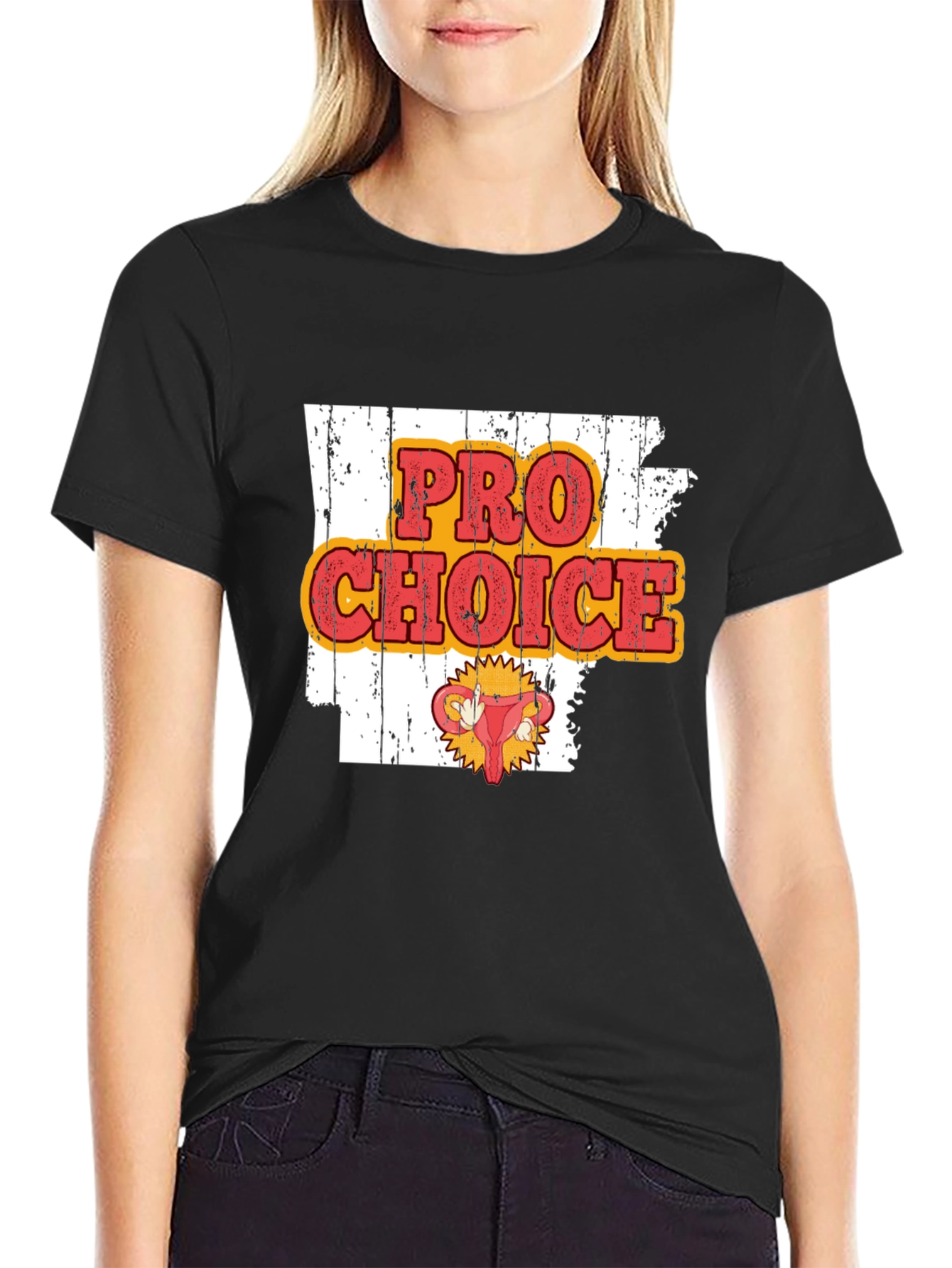 Pro-Choice Graphic Print Crew Neck Tee