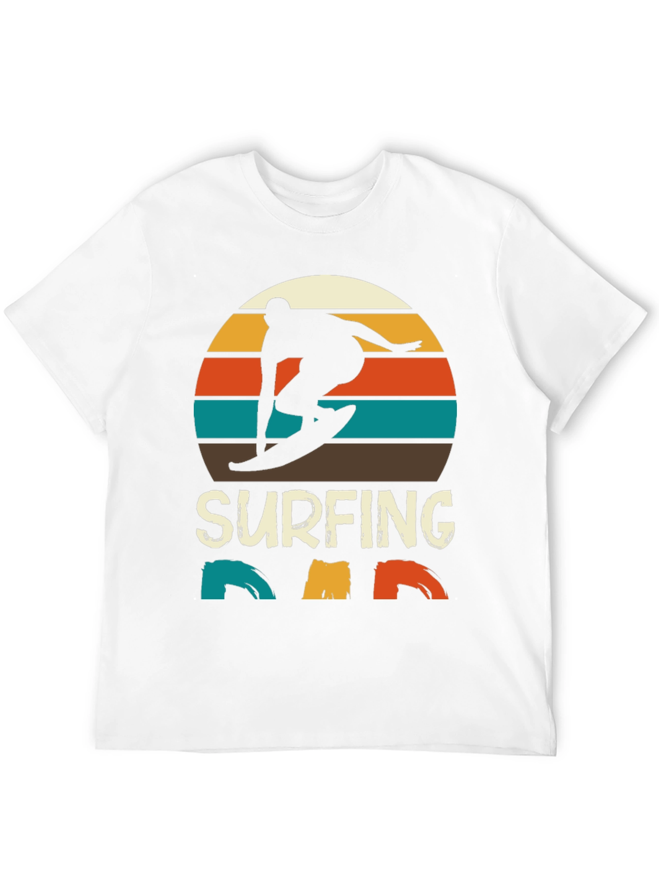 Surfing Dad Retro T-Shirt | Surfer Silhouette