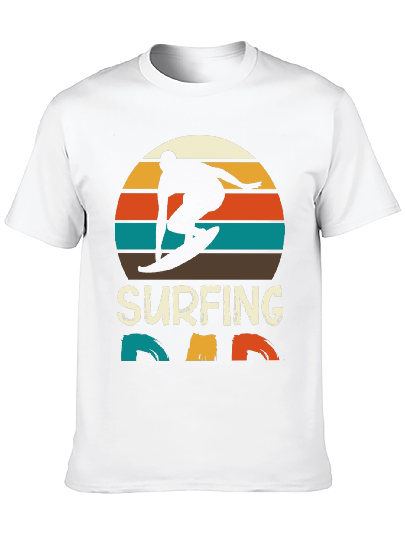 Surfing Dad Retro T-Shirt | Surfer Silhouette