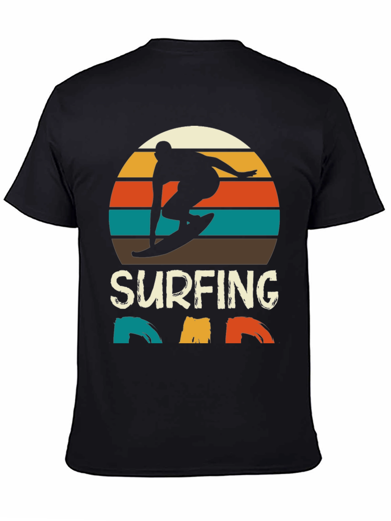 Surfing Dad Retro T-Shirt | Surfer Silhouette