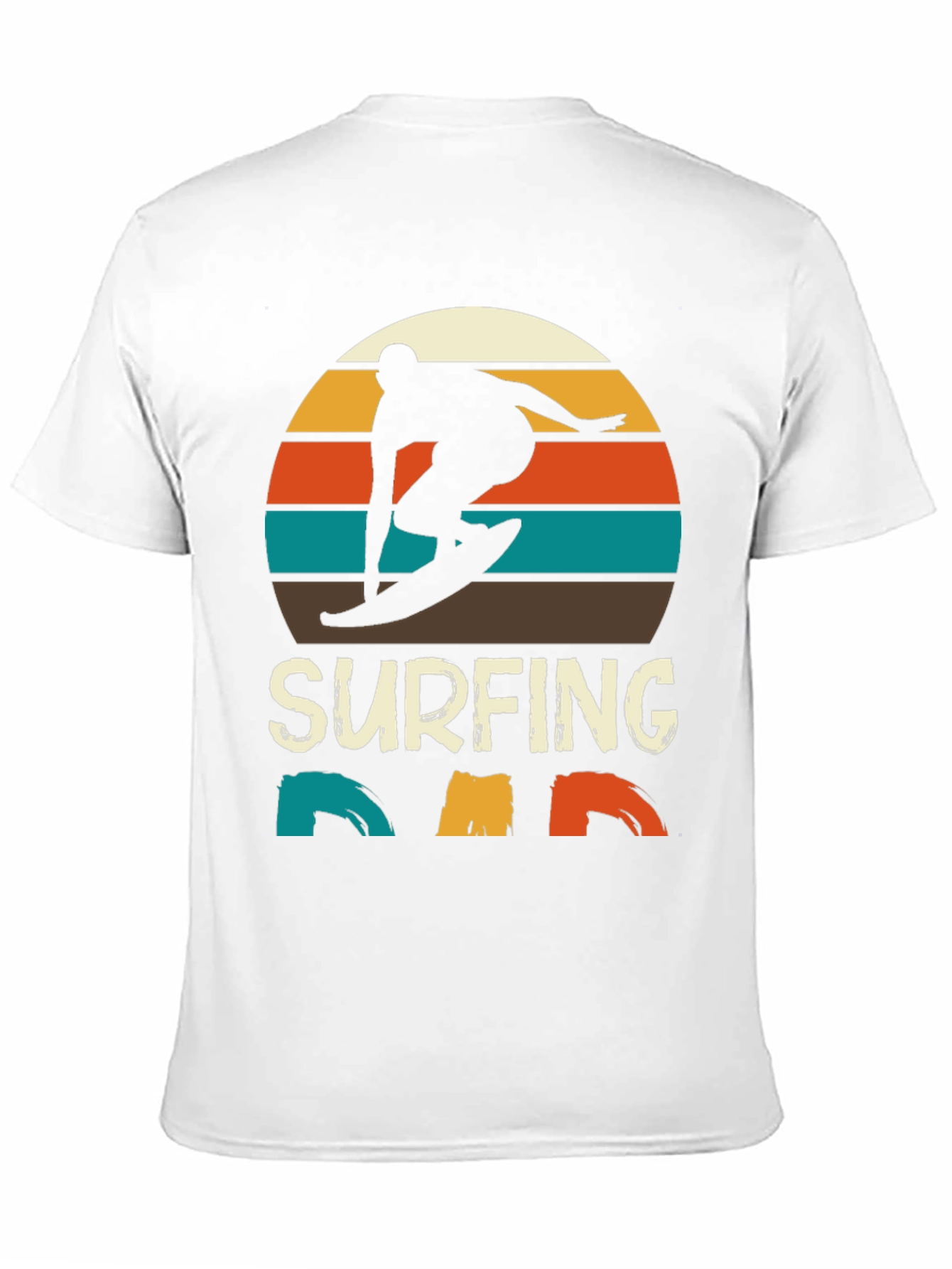 Surfing Dad Retro T-Shirt | Surfer Silhouette