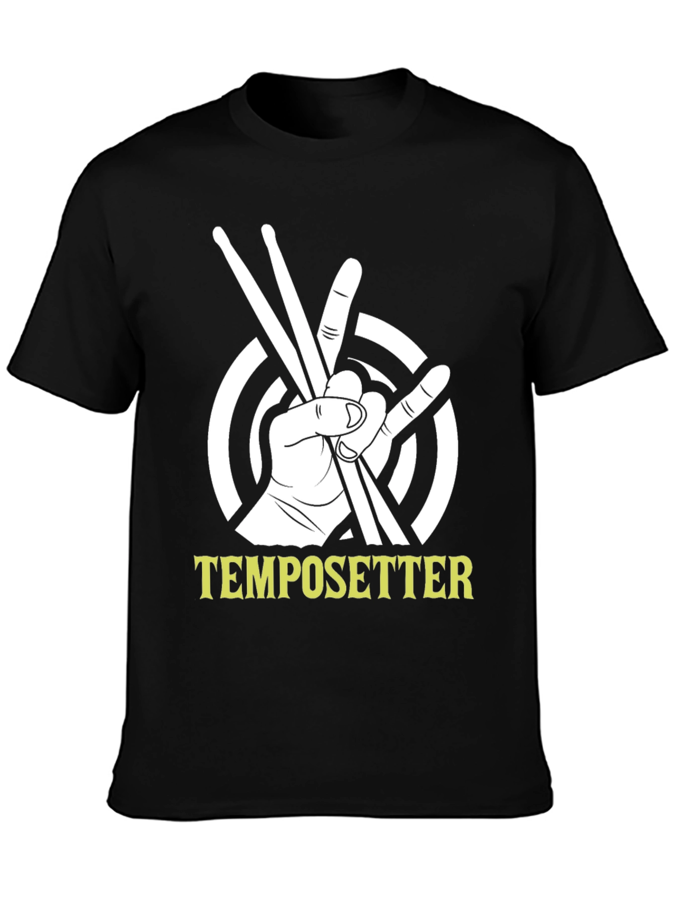 Tempo Setter T-Shirt - Drummer Hand Drumsticks Music Tee