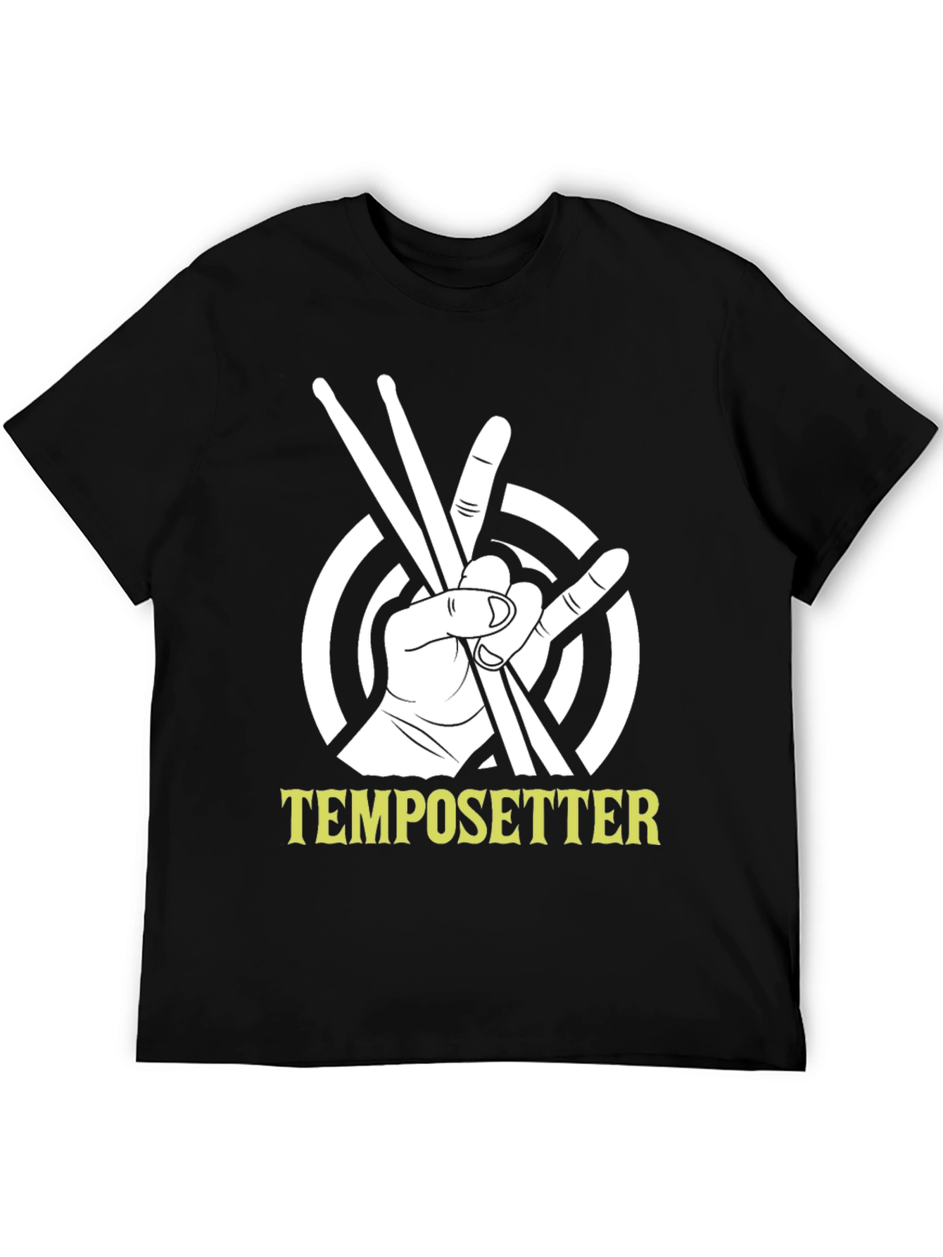 Tempo Setter T-Shirt - Drummer Hand Drumsticks Music Tee