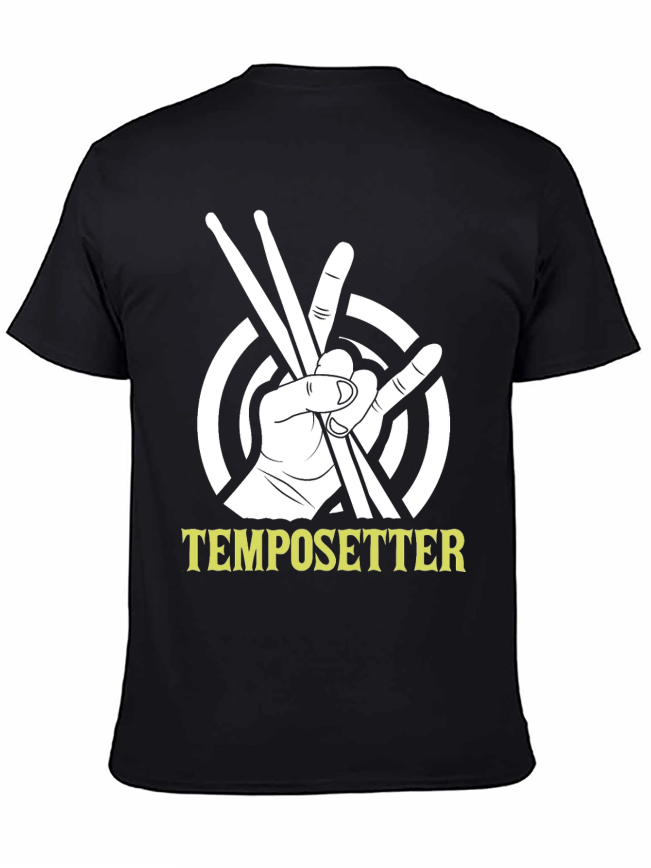 Tempo Setter T-Shirt - Drummer Hand Drumsticks Music Tee
