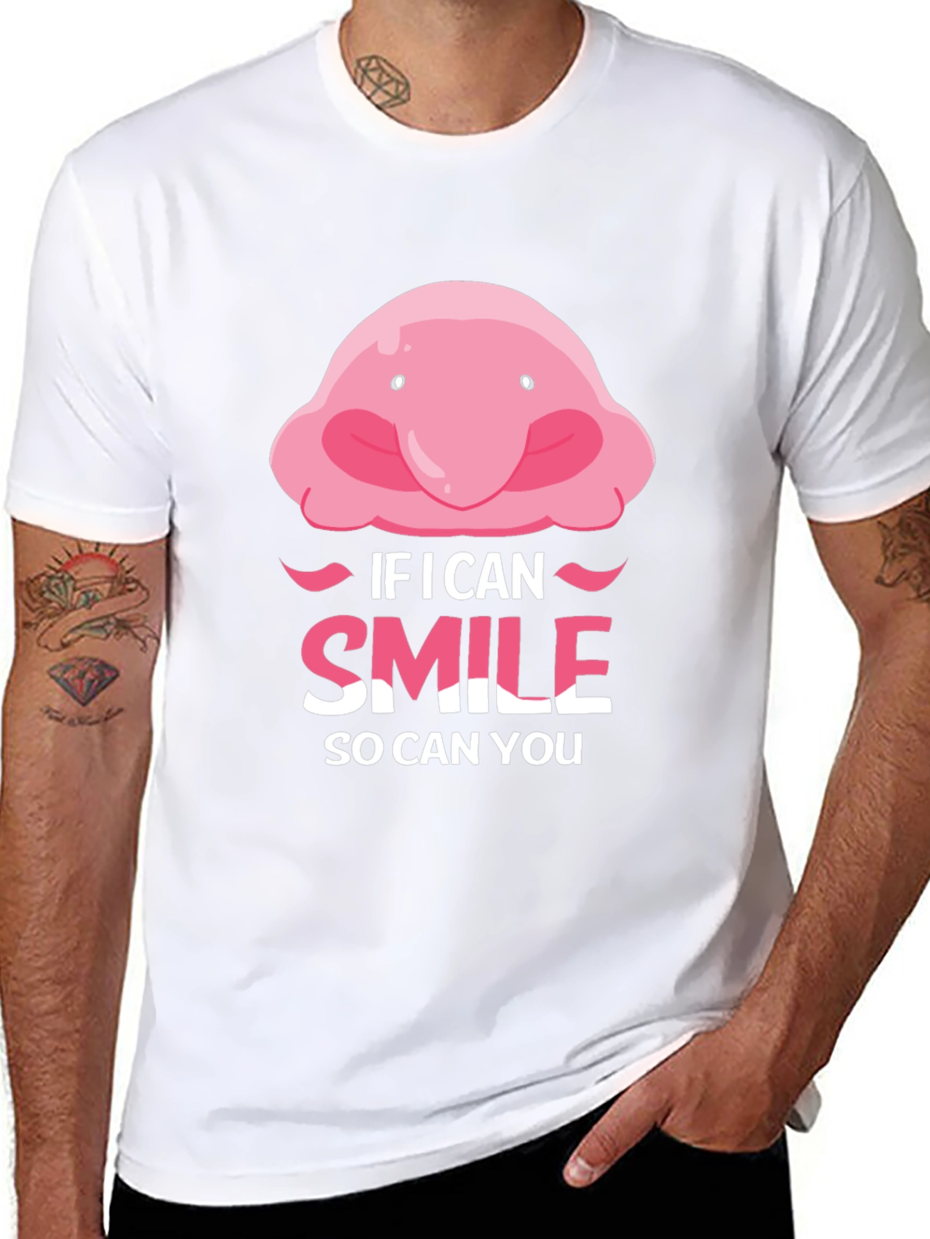 Funny Blobfish Smile T-Shirt - Motivational Tee