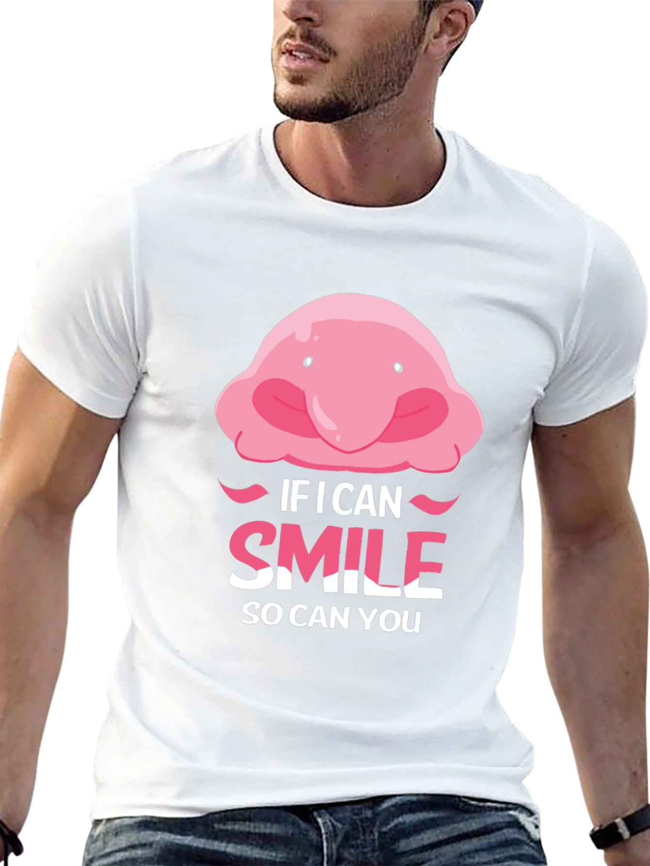 Funny Blobfish Smile T-Shirt - Motivational Tee