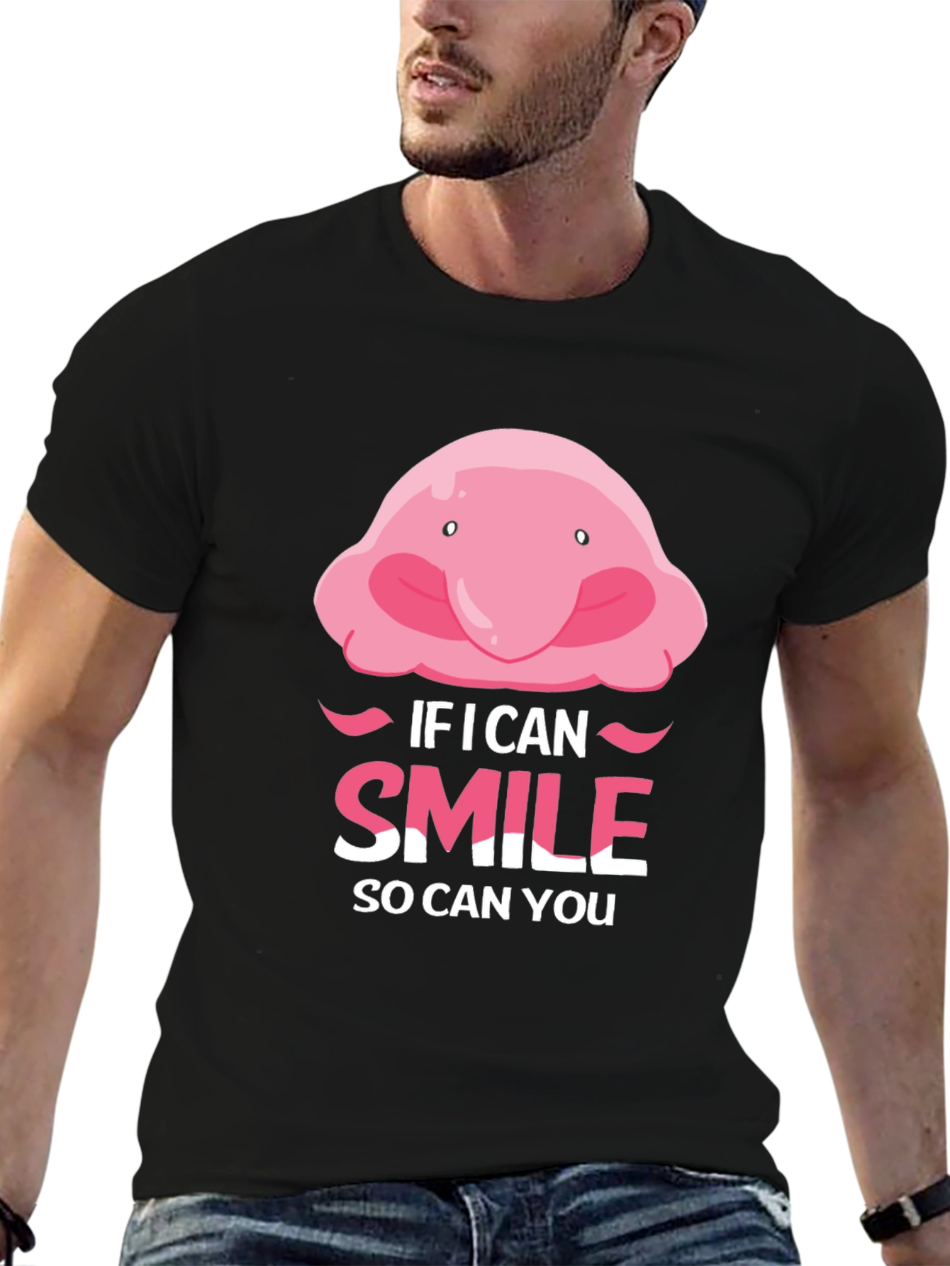 Funny Blobfish Smile T-Shirt - Motivational Tee