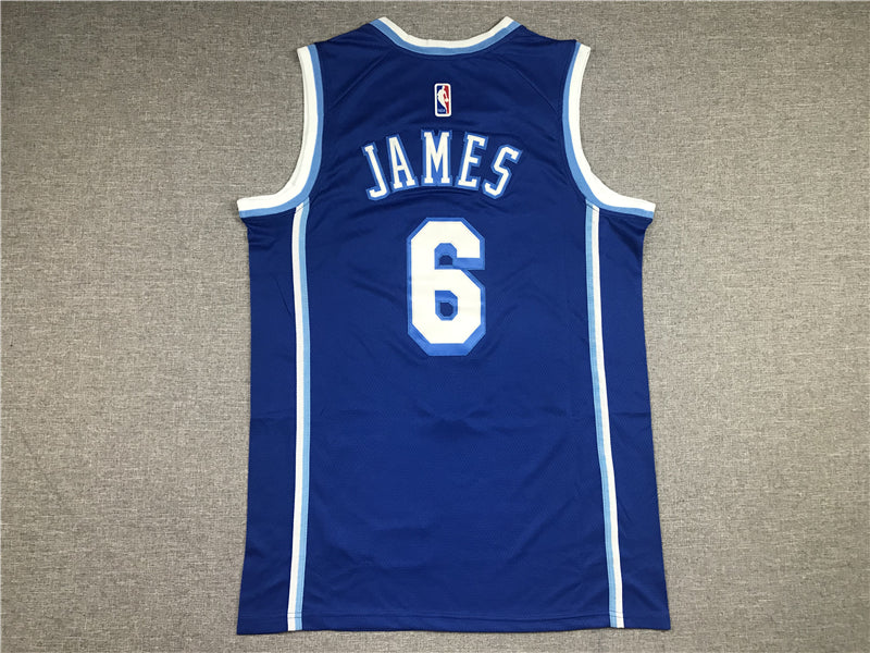 Men's Los Angeles Lakers LeBron James #6 Blue Hardwood Classic Swingman Jerseys