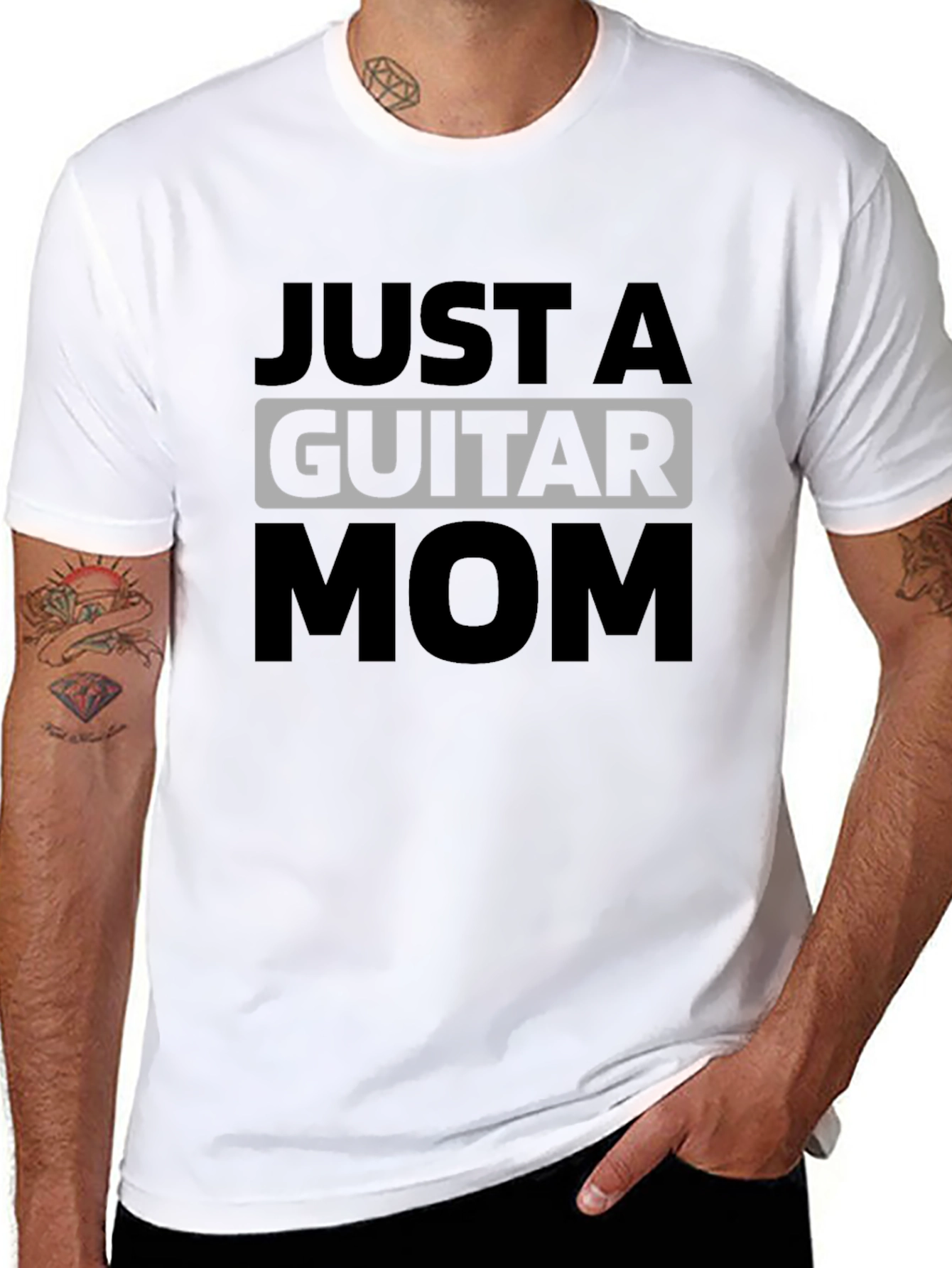 Just a Guitar Mom Graphic Tee - Black T-Shirt