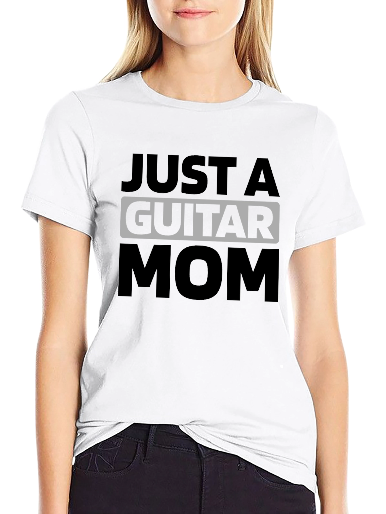 Just a Guitar Mom Graphic Tee - Black T-Shirt