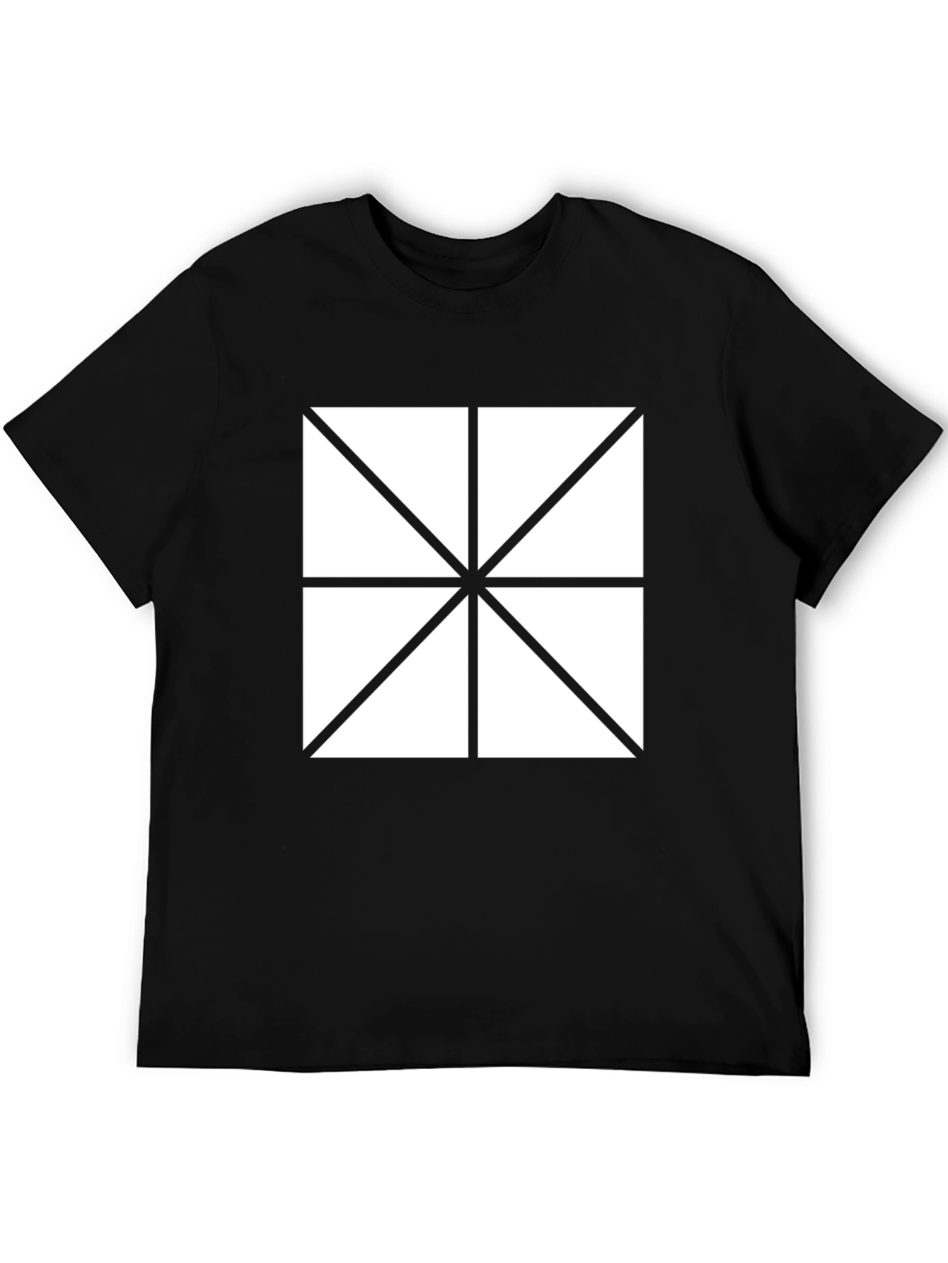 Geometric Pattern Tee - Modern Black T-Shirt