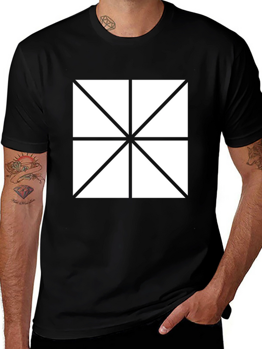 Geometric Pattern Tee - Modern Black T-Shirt