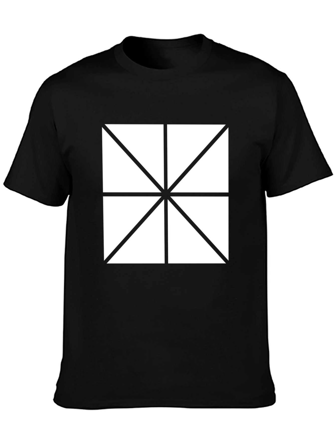 Geometric Pattern Tee - Modern Black T-Shirt