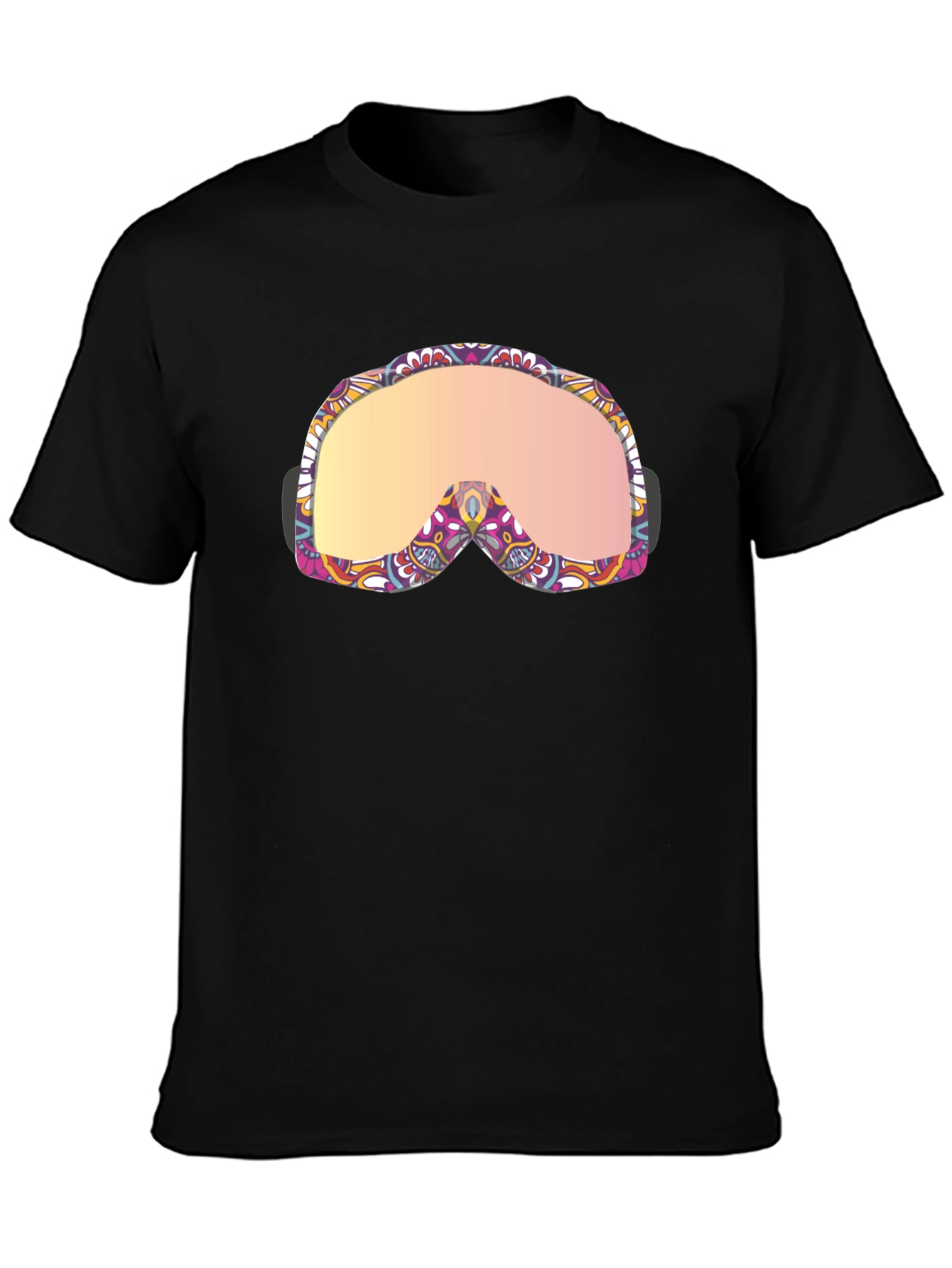 Funky Ski Goggles Graphic Tee - Black Cotton Blend