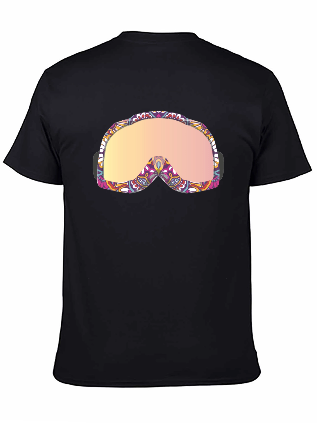 Funky Ski Goggles Graphic Tee - Black Cotton Blend