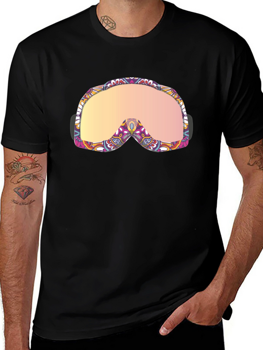 Funky Ski Goggles Graphic Tee - Black Cotton Blend
