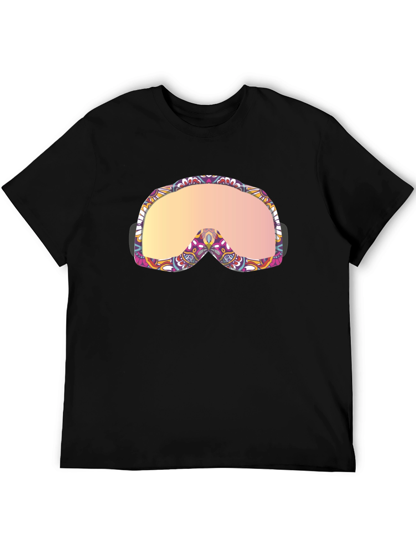 Funky Ski Goggles Graphic Tee - Black Cotton Blend