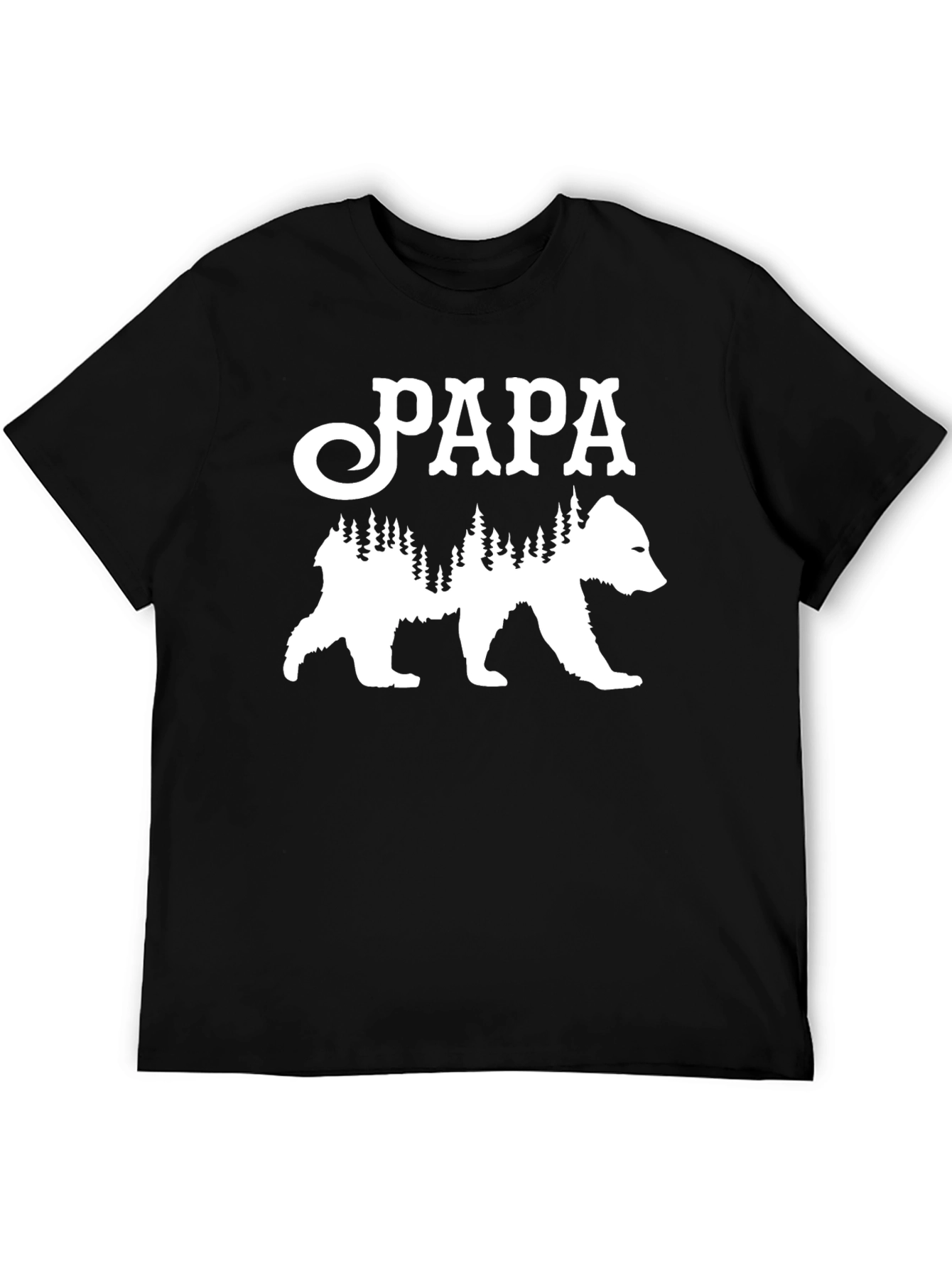 Papa Bear Forest Graphic Tee - Black