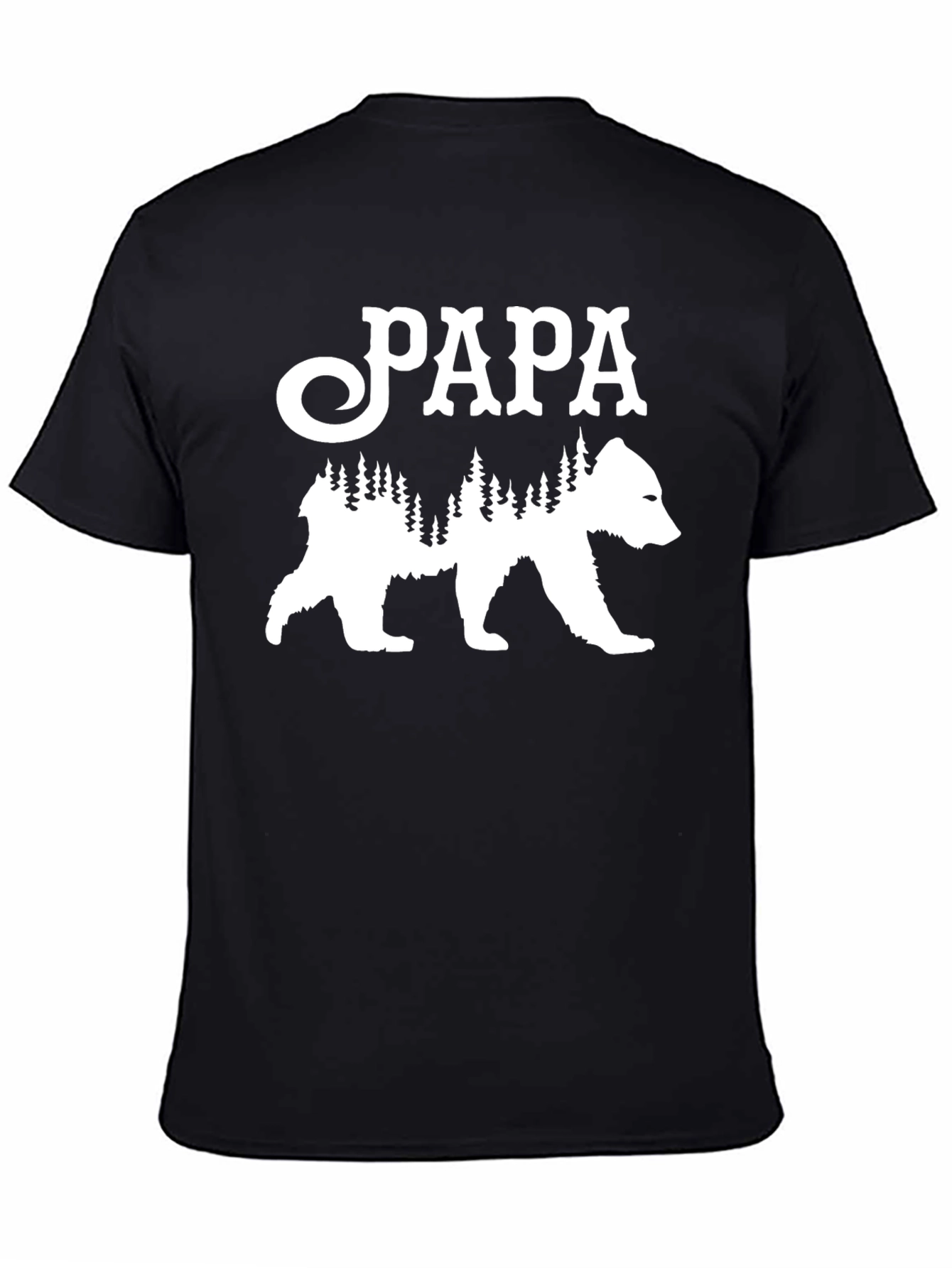 Papa Bear Forest Graphic Tee - Black
