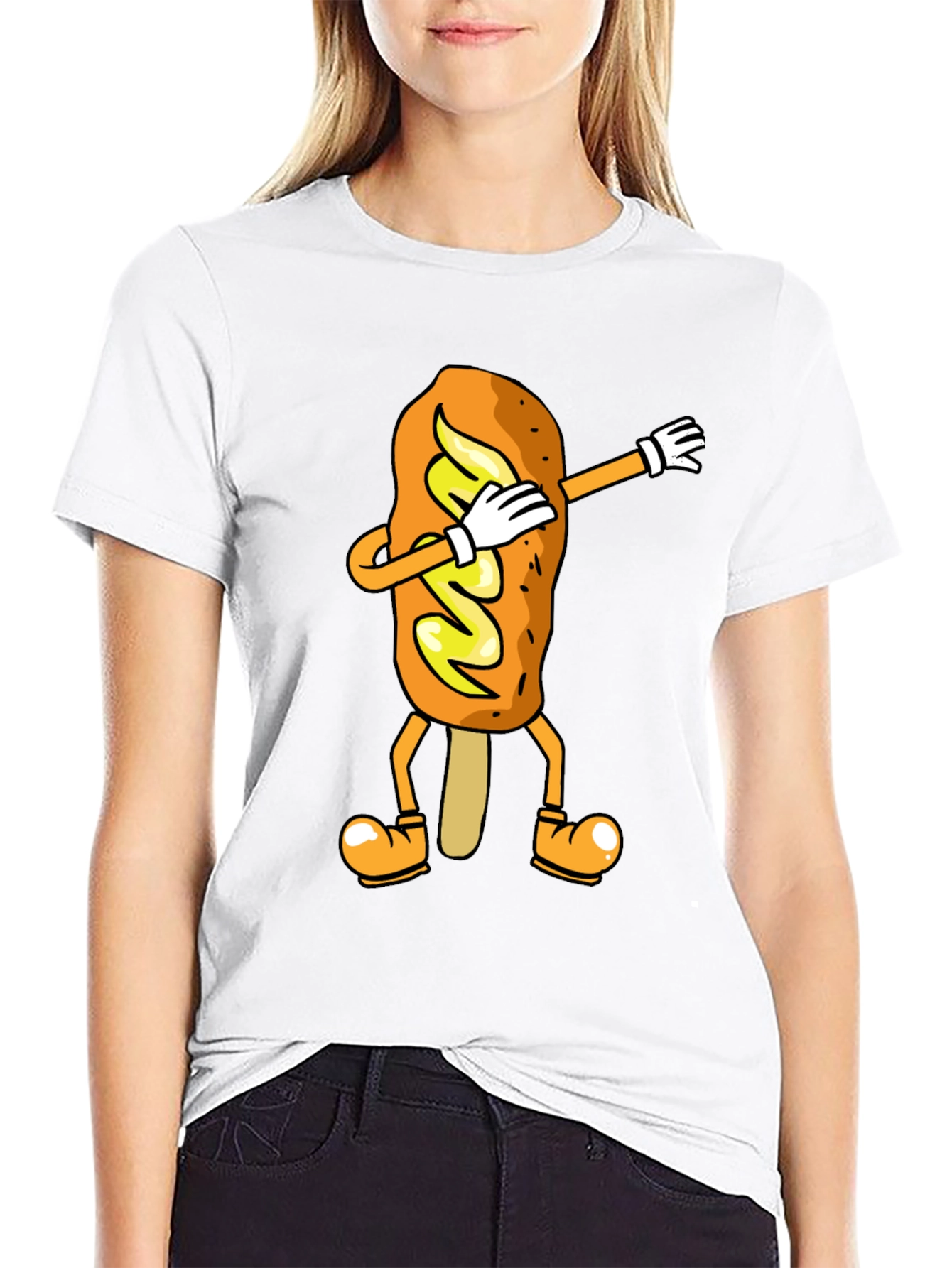 Dabbing Corn Dog Graphic T-Shirt