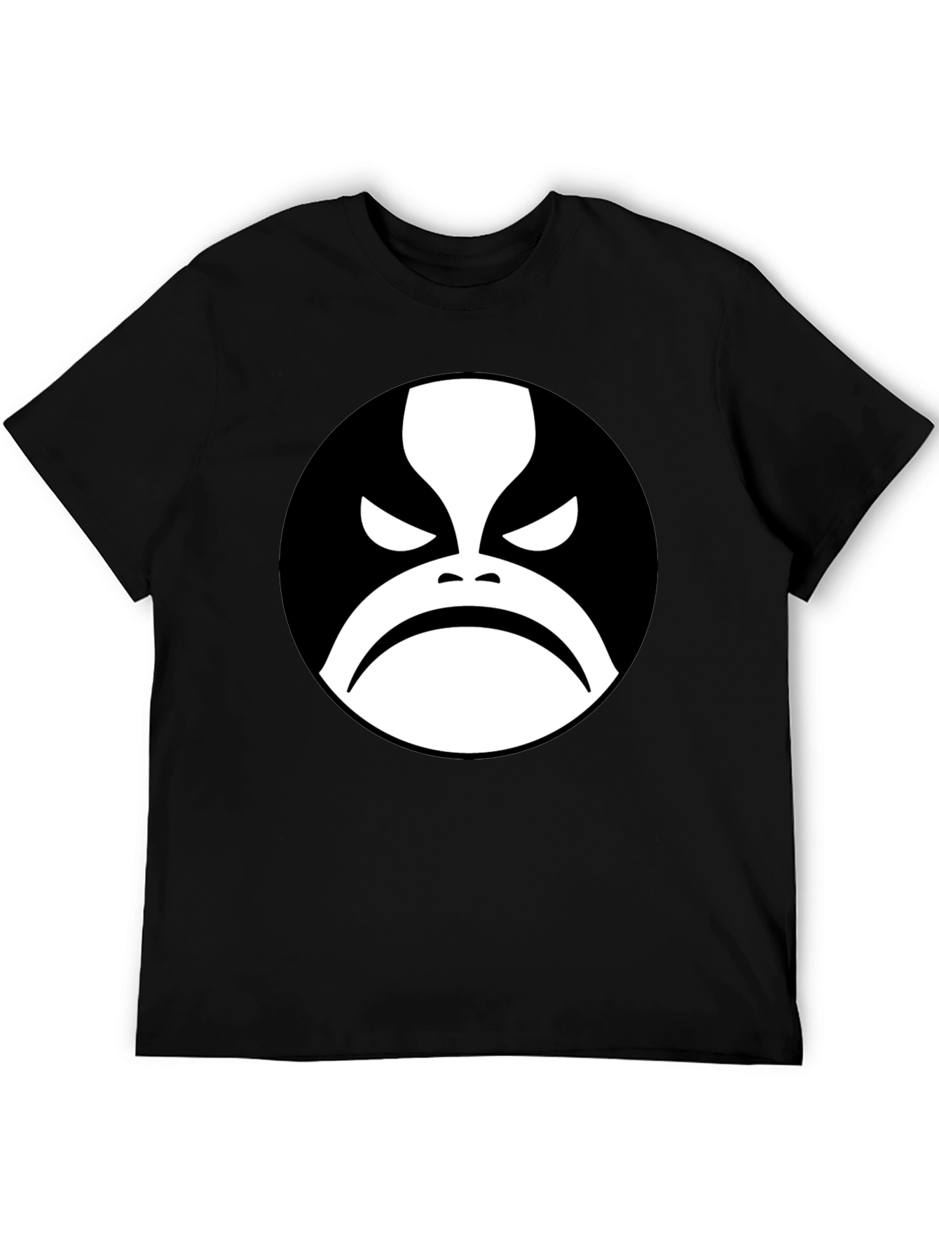 Black T-Shirt with Graphic Face Design