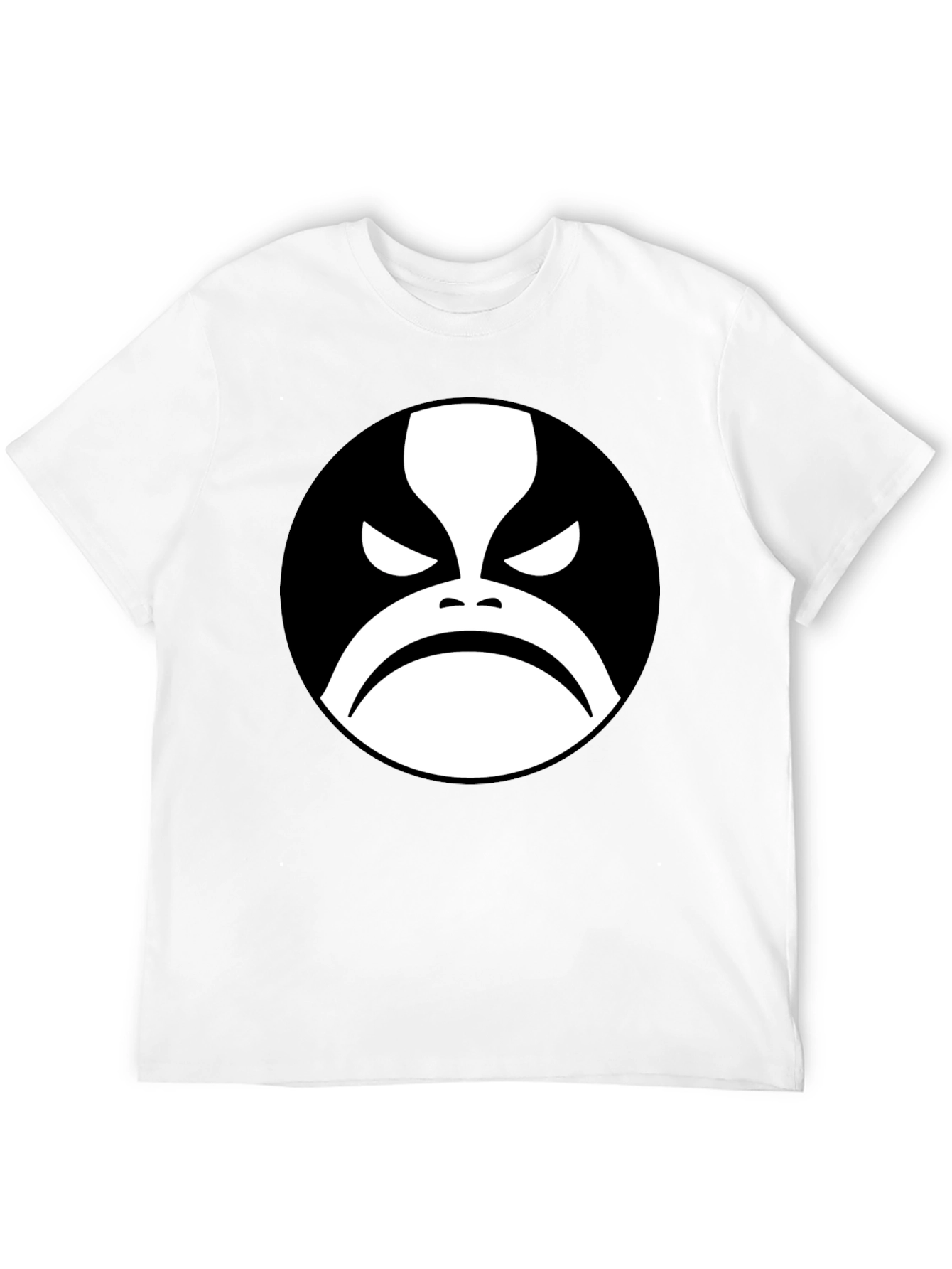 Black T-Shirt with Graphic Face Design