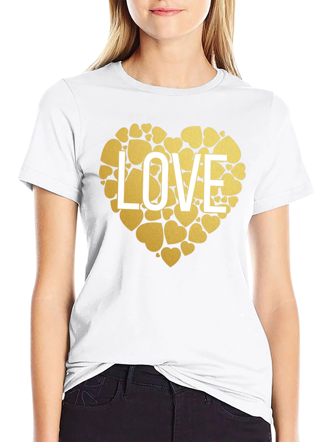 Love Heart Graphic T-Shirt - Stylish Black Tee